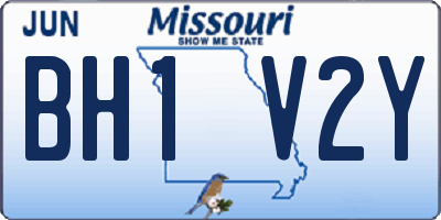 MO license plate BH1V2Y