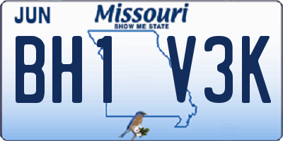 MO license plate BH1V3K