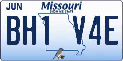 MO license plate BH1V4E