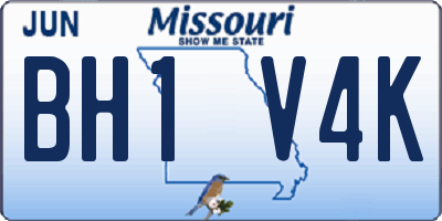 MO license plate BH1V4K