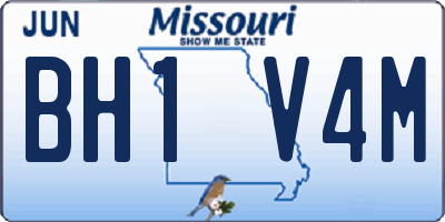 MO license plate BH1V4M