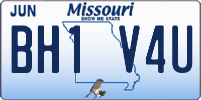MO license plate BH1V4U