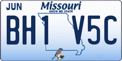 MO license plate BH1V5C