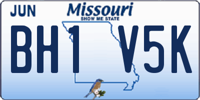 MO license plate BH1V5K