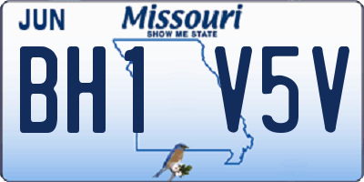 MO license plate BH1V5V