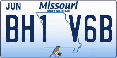MO license plate BH1V6B