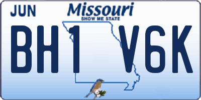 MO license plate BH1V6K