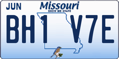 MO license plate BH1V7E