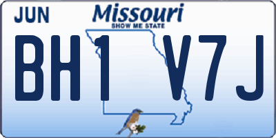 MO license plate BH1V7J