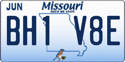 MO license plate BH1V8E