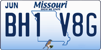 MO license plate BH1V8G