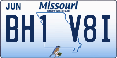 MO license plate BH1V8I