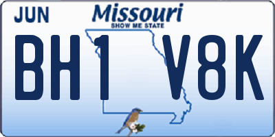 MO license plate BH1V8K