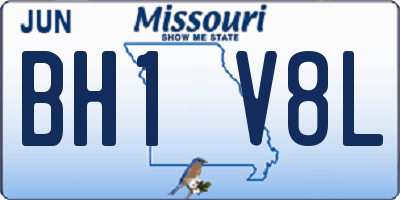 MO license plate BH1V8L