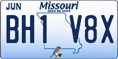 MO license plate BH1V8X