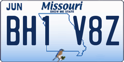 MO license plate BH1V8Z