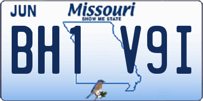 MO license plate BH1V9I