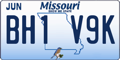 MO license plate BH1V9K