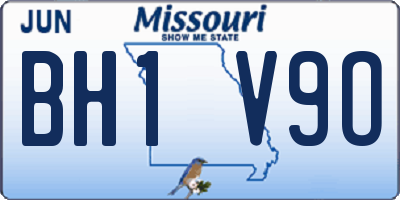 MO license plate BH1V9O