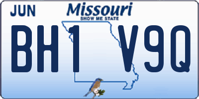 MO license plate BH1V9Q