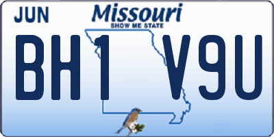MO license plate BH1V9U