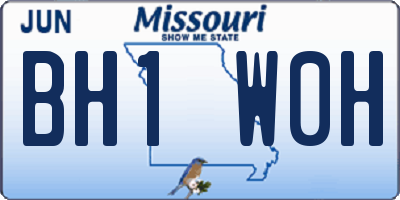 MO license plate BH1W0H