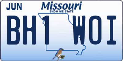MO license plate BH1W0I