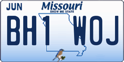 MO license plate BH1W0J
