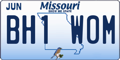 MO license plate BH1W0M