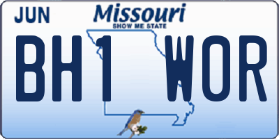 MO license plate BH1W0R