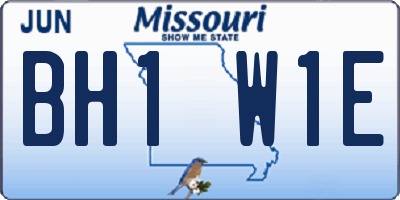 MO license plate BH1W1E