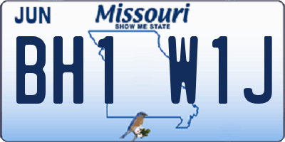 MO license plate BH1W1J
