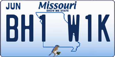 MO license plate BH1W1K