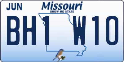 MO license plate BH1W1O