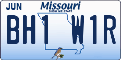 MO license plate BH1W1R