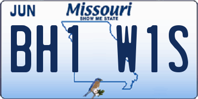 MO license plate BH1W1S
