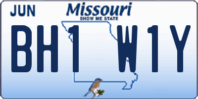 MO license plate BH1W1Y