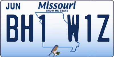 MO license plate BH1W1Z