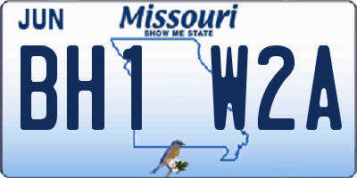MO license plate BH1W2A