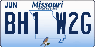 MO license plate BH1W2G