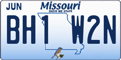 MO license plate BH1W2N
