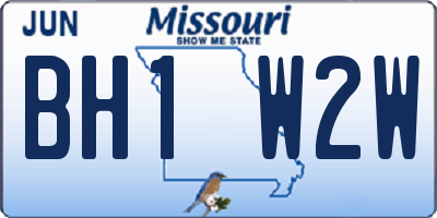 MO license plate BH1W2W