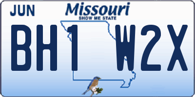 MO license plate BH1W2X