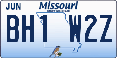 MO license plate BH1W2Z