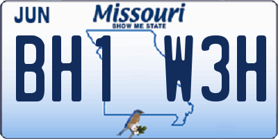 MO license plate BH1W3H