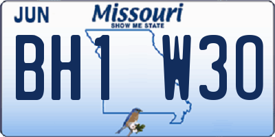 MO license plate BH1W3O