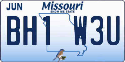 MO license plate BH1W3U