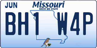 MO license plate BH1W4P