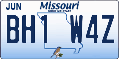 MO license plate BH1W4Z