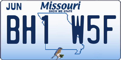 MO license plate BH1W5F